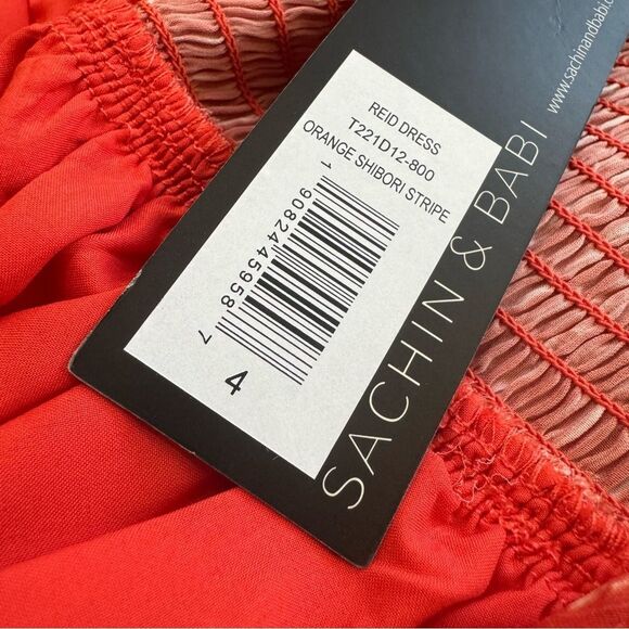 Sachin & Babi Casual Georgette Midi‎ Dress Size 4 Halter Smocked Back - Picture 11 of 16